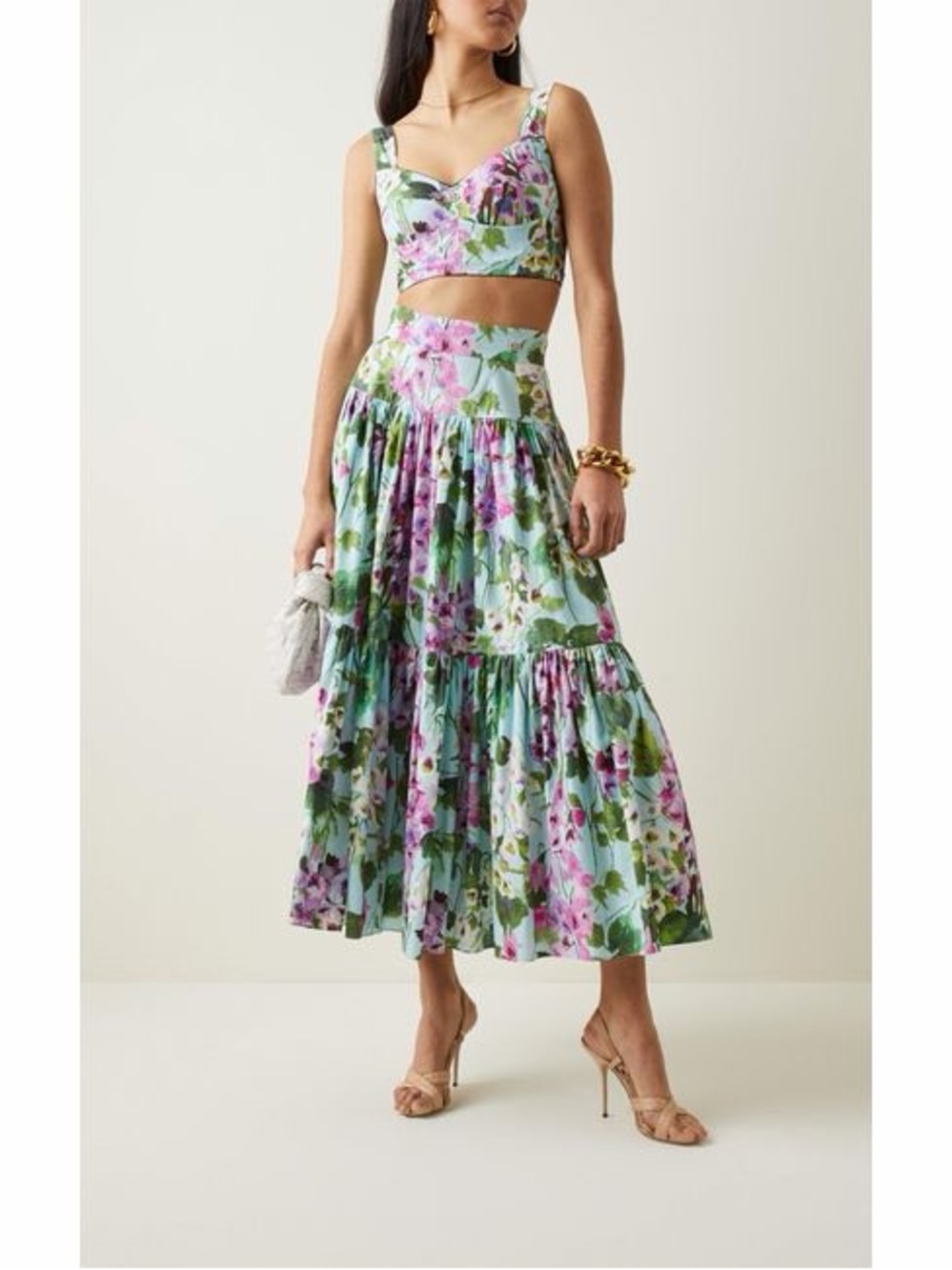 Dolce & Gabbana Floral Tiered Maxi Skirt & Top Blubell